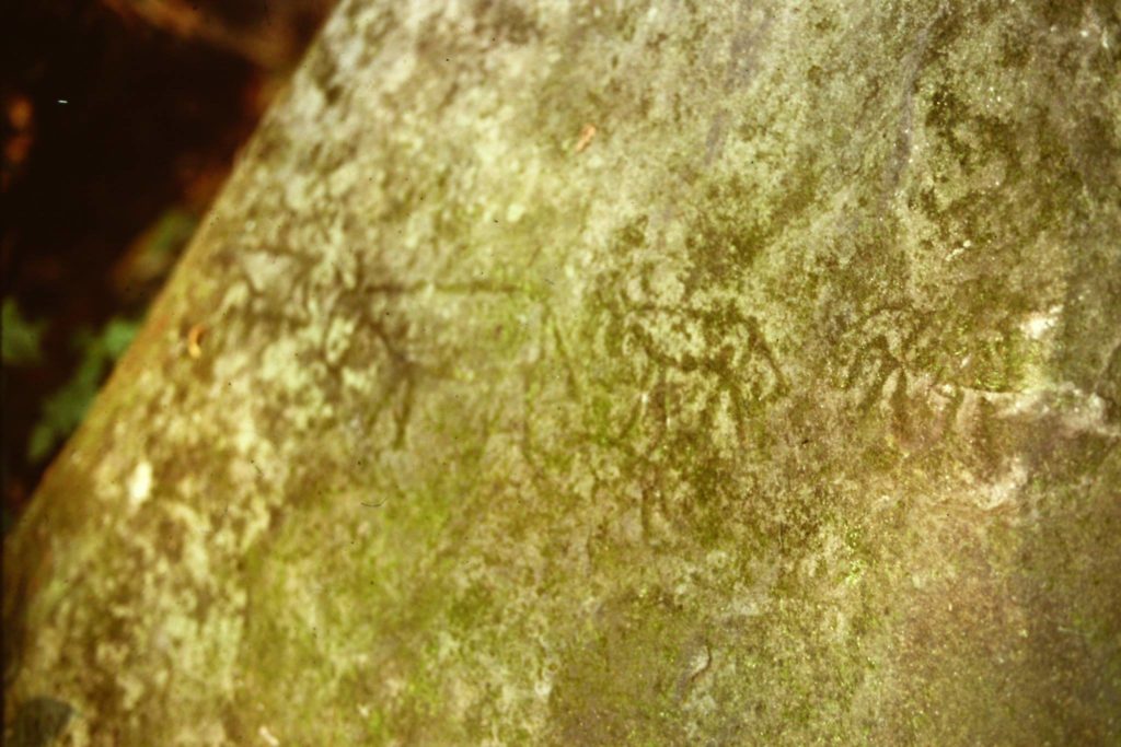 Indian petroglyphs on the Raber Farm at North Bend State Park